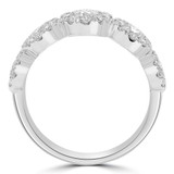 1 1/3 CTW Round Diamond Five-stone Halo Cocktail Ring in 18K White Gold (MD250267)