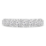 2 1/4 CTW Round Diamond Shared Prong Semi-Eternity Anniversary Wedding Band Ring in 18K White Gold with Accented Profile (MD250268)