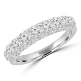 2 1/4 CTW Round Diamond Shared Prong Semi-Eternity Anniversary Wedding Band Ring in 18K White Gold with Accented Profile (MD250268)