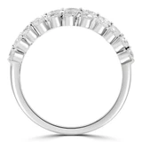 1 2/5 CTW Round Diamond Three-row Shared-prong Cocktail Ring in 18K White Gold (MD250269)