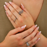 2 1/6 CTW Round Diamond Multi-row Wrap Cocktail Ring in 18K White Gold (MD250270)