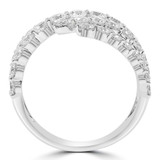 2 1/6 CTW Round Diamond Multi-row Wrap Cocktail Ring in 18K White Gold (MD250270)