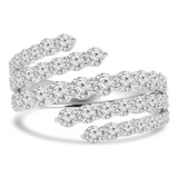 2 1/6 CTW Round Diamond Multi-row Wrap Cocktail Ring in 18K White Gold (MD250270)