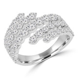 2 1/6 CTW Round Diamond Multi-row Wrap Cocktail Ring in 18K White Gold (MD250270)