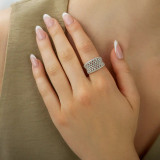 1 3/5 CTW Round Diamond Multi-row Concave Cocktail Ring in 18K White Gold (MD250271)