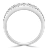 1 3/5 CTW Round Diamond Multi-row Concave Cocktail Ring in 18K White Gold (MD250271)