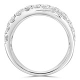 2 2/3 CTW Round Diamond Three-row Cross-over Cocktail Ring in 18K White Gold (MD250272)