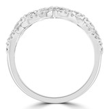 2/3 CTW Round Diamond Three-row Cluster Cocktail Ring in 18K White Gold (MD250273)