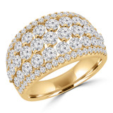 2 3/4 CTW Round Diamond Multi-row Cocktail Ring in 18K Yellow Gold (MD250277)