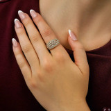 2 3/4 CTW Round Diamond Multi-row Cocktail Ring in 18K Yellow Gold (MD250277)