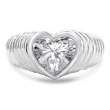 2 CT Heart Lab Created Diamond  Twisted Rope Bezel Set Solitaire Engagement Ring in 14K White Gold (MD250282)