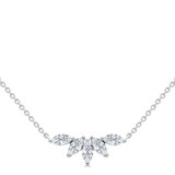 1/2 CTW Marquise Lab Created Diamond  Five-stone Necklace in 14K White Gold (MD250303)
