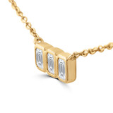 2 4/5 CTW Emerald Lab Created Diamond  Bezel Stationed Cluster Necklace in 14K Yellow Gold (MD250304)