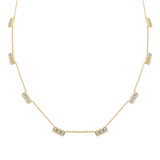 2 4/5 CTW Emerald Lab Created Diamond  Bezel Stationed Cluster Necklace in 14K Yellow Gold (MD250304)