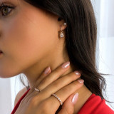 1 3/8 CTW Pear Lab Created Diamond  Huggie Drop/Dangle Earrings in 14K Rose Gold (MD250305)