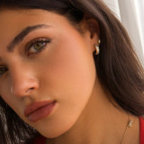 1 1/2 CTW Emerald Lab Created Diamond  Bezel Set Huggie Earrings in 14K Yellow Gold (MD250309)