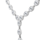 8 1/10 CTW Pear Lab Created Diamond  Bezel Set Y Tennis Necklace in 14K White Gold (MD250310)