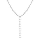8 1/10 CTW Pear Lab Created Diamond  Bezel Set Y Tennis Necklace in 14K White Gold (MD250310)