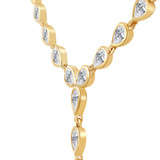 7 2/5 CTW Pear Lab Created Diamond  Bezel Set Y Tennis Necklace in 14K Yellow Gold (MD250312)