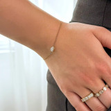 2/3 CT Pear Lab Created Diamond  Solitaire Chain Bracelet in 14K Yellow Gold (MD250313)