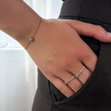 2/3 CT Emerald Lab Created Diamond  Solitaire Chain Bracelet in 14K Yellow Gold (MD250314)