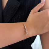 1 1/4 CTW Marquise Lab Created Diamond  6 Stone Chain Bracelet in 14K Yellow Gold (MD250317)