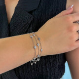 1 3/4 CTW Round Lab Created Diamond  Three-row Diamonds by the Yard Chain Bracelet in 14K White Gold (MD250320)