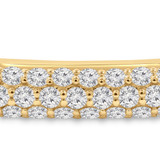 1 1/10 CTW Round Lab Created Diamond  Dome Bar Chain Bracelet in 14K Yellow Gold with Paperclip Links (MD250322)