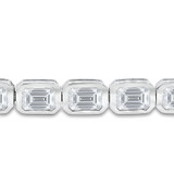 3 7/8 CTW Emerald Lab Created Diamond  Bezel set Tennis Bracelet in 14K White Gold (MD250323)