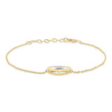 1 1/20 CT Marquise Lab Created Diamond  Bezel Set Solitaire Chain Bracelet in 14K Yellow Gold (MD250329)