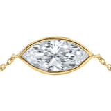 1 1/20 CT Marquise Lab Created Diamond  Bezel Set Solitaire Chain Bracelet in 14K Yellow Gold (MD250329)