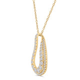 3/5 CTW Round Diamond Teardrop Fancy Pendant Necklace in 18K Yellow Gold (MD250332)