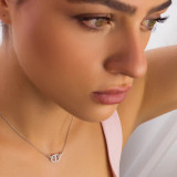 1/2 CTW Round Diamond Necklace in 18K White Gold (MD250334)