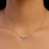1/2 CTW Round Diamond Necklace in 18K White Gold (MD250334)