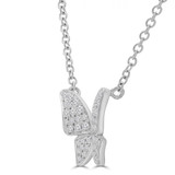 1/5 CTW Round Diamond Nature Butterfly Pave Necklace in 18K White Gold (MD250337)