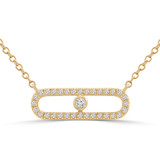 1/5 CTW Round Diamond Paperclip Necklace in 18K Yellow Gold (MD250342)