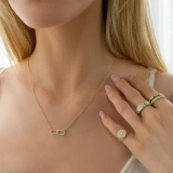 1/5 CTW Round Diamond Paperclip Necklace in 18K Yellow Gold (MD250342)