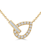 3/8 CTW Round Diamond Teardrop & Oval Link Necklace in 18K Yellow Gold (MD250347)