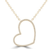 1/8 CTW Round Diamond Heart Necklace in 18K Yellow Gold (MD250351)