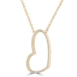 1/8 CTW Round Diamond Heart Necklace in 18K Yellow Gold (MD250351)