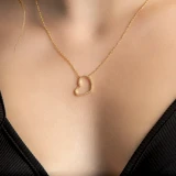 1/8 CTW Round Diamond Heart Necklace in 18K Yellow Gold (MD250351)