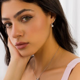 4/5 CTW Round Diamond Halo Drop/Dangle Earrings in 18K White Gold (MD250358)