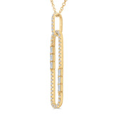 3/5 CTW Baguette Diamond Oval Links Pendant Necklace in 18K Yellow Gold (MD250369)