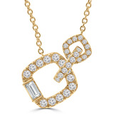 5/8 CTW Baguette Diamond Cushion Links Necklace in 18K Yellow Gold (MD250372)