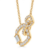 5/8 CTW Baguette Diamond Cushion Links Necklace in 18K Yellow Gold (MD250372)