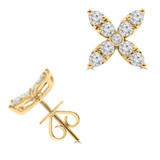 5/8 CTW Round Diamond Floral Stud Earrings in 18K Yellow Gold (MD250379)