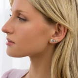 3/5 CTW Round Diamond Heart Halo Stud Earrings in 18K White Gold (MD250381)
