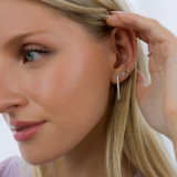 1 3/8 CTW Round Diamond Oval Inside Outside Hoop Earrings in 18K White Gold (MD250383)