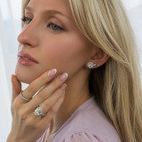 3 1/4 CTW Round Lab Created Diamond  Halo Stud Earrings in 18K White Gold (MD250398)