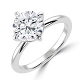 2 2/5 CT Round Lab Created Diamond  Compass Prong Solitaire Engagement Ring in 14K White Gold (MD250402)